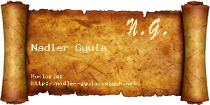 Nadler Gyula névjegykártya